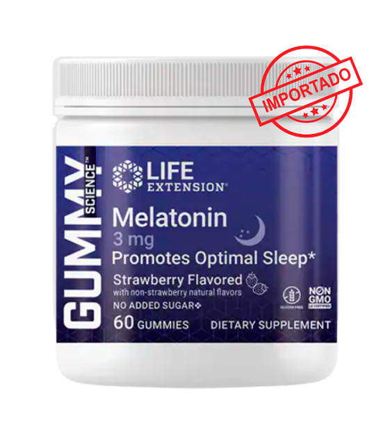 Life Extension Gummy Science Melatonin (Strawberry) | 3 mg, 60 gummies