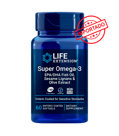Life Extension Super Omega-3 EPA/DHA Fish Oil, Sesame Lignans & Olive Extract (Enteric Coated) | 60 enteric coated softg