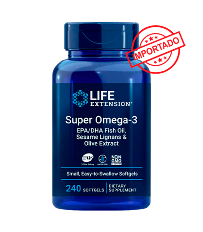 Life Extension Super Omega-3 EPA/DHA Fish Oil, Sesame Lignans & Olive Extract | 240 softgels