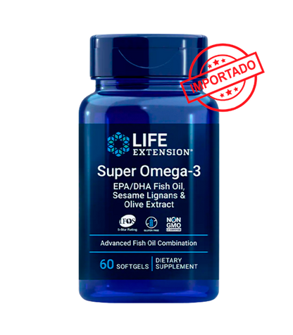 Life Extension Super Omega-3 EPA/DHA Fish Oil, Sesame Lignans & Olive Extract | 60 softgels