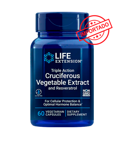 Life Extension Triple Action Cruciferous Vegetable Extract and Resveratrol | 60 vegetarian capsules