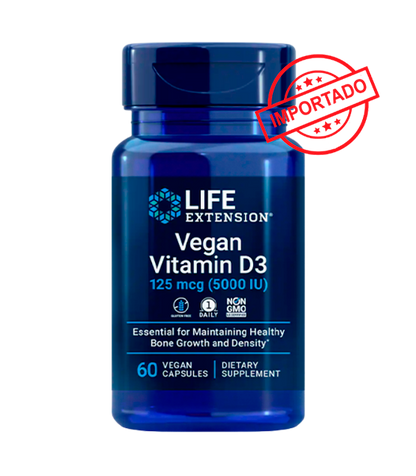 Life Extension Vegan Vitamin D3 | 125 mcg (5000 UI), 60 vegan capsules