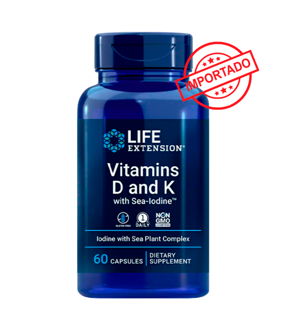 Life Extension Vitamins D and K with Sea-Iodine | 60 capsules