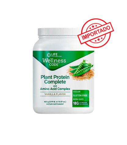 Life Extension Wellness Code Plant Protein Complete & Amino Acid Complex (Vanilla) | 450g