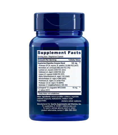 Life Extension Enhanced Super Digestive Enzymes and Probiotics | 60 vegetarian capsules