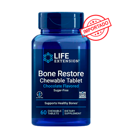 Life Extension Bone Restore Chewable Tablets (Chocolate) | 60 chewable tablets