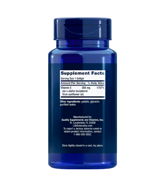 Life Extension Super Vitamin E | 268 mg (400 UI), 90 softgels