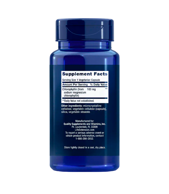 Life Extension Chlorophyllin | 100 mg, 100 vegetarian capsules