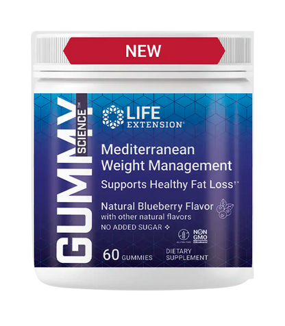 Life Extension Gummy Science Mediterranean Weight Management (Blueberry) | 60 gummies
